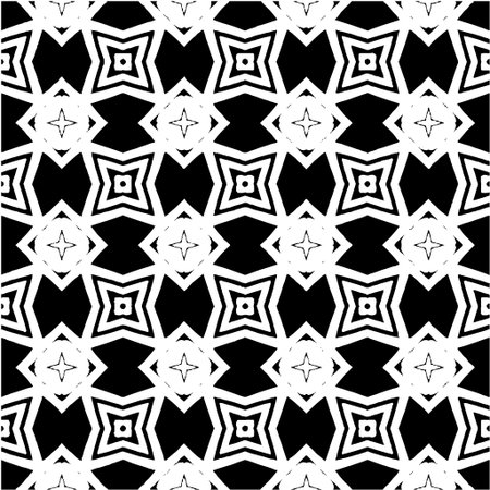 Geometric vector pattern with Black and white colors. abstract ornament for wallpapers and backgrounds.のイラスト素材