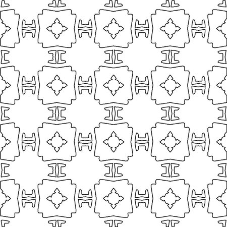 Geometric vector pattern with Black and white colors. abstract ornament for wallpapers and backgrounds.のイラスト素材