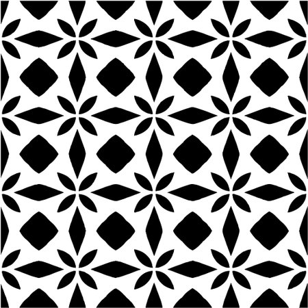 Vector monochrome seamless pattern, Abstract endless texture for fabric print, card, table cloth, furniture, banner, cover, invitation, decoration, wrappingのイラスト素材
