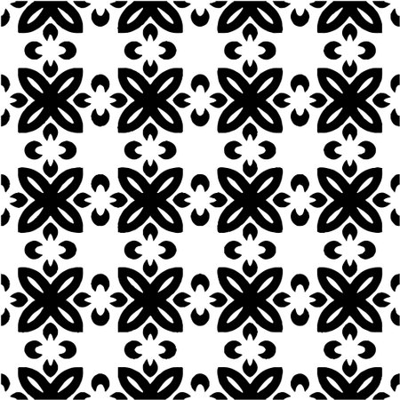 Vector monochrome seamless pattern, Abstract endless texture for fabric print, card, table cloth, furniture, banner, cover, invitation, decoration, wrappingのイラスト素材