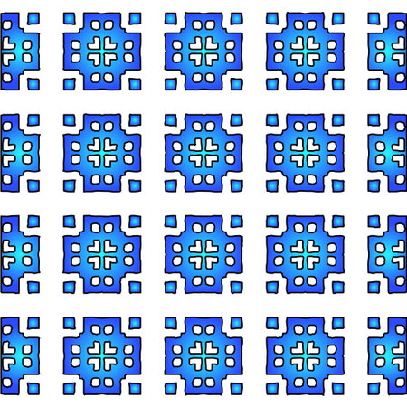 Geometric vector pattern with azure and blue gradient. simple ornament for wallpapers and background.のイラスト素材