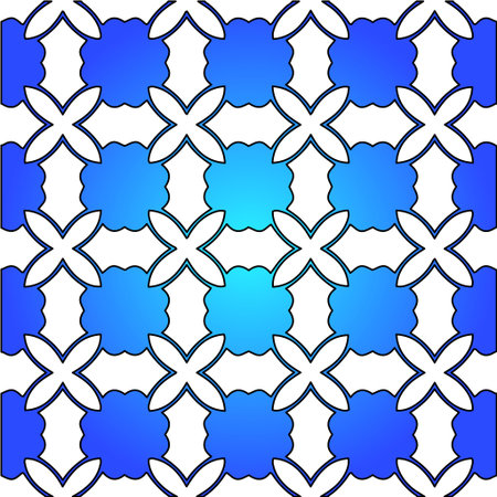 Geometric vector pattern with azure and blue gradient. simple ornament for wallpapers and backgrounds.のイラスト素材