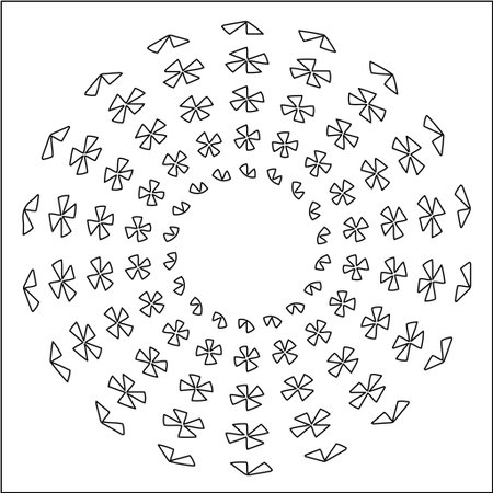 black and white mandala with geometric patterns.のイラスト素材
