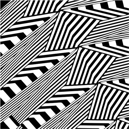 striped background. Geometric vector pattern with triangular elements. abstract ornament for wallpapers and backgrounds. Black and white colors.のイラスト素材