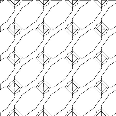 Vector geometric pattern. Repeating elements stylish background abstract ornament for wallpapers and backgrounds. Black and white colors.のイラスト素材