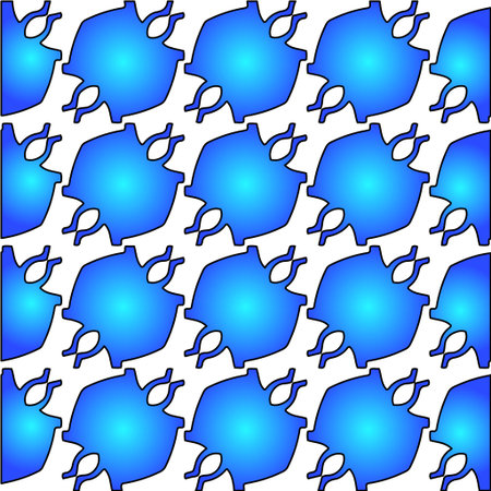 Geometric vector pattern with azure and blue gradient. simple ornament for wallpapers and backgrounds.のイラスト素材