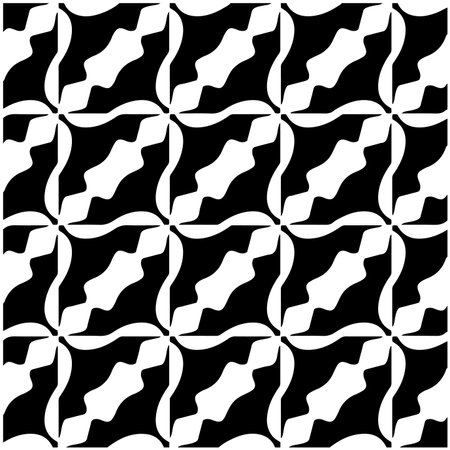 vector seamless pattern with diagonal elements. abstract ornament for wallpapers and backgrounds. Black and white colors.のイラスト素材