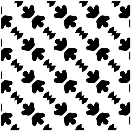 vector seamless pattern with diagonal elements. abstract ornament for wallpapers and backgrounds. Black and white colors.のイラスト素材