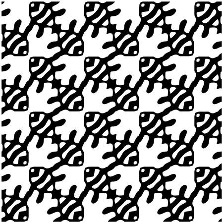 vector seamless pattern with diagonal elements. abstract ornament for wallpapers and backgrounds. Black and white colors.のイラスト素材