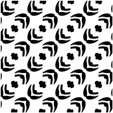 vector seamless pattern with diagonal elements. abstract ornament for wallpapers and backgrounds. Black and white colors.のイラスト素材