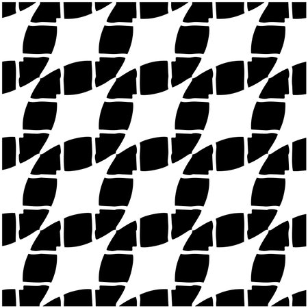 vector seamless pattern with diagonal elements. abstract ornament for wallpapers and backgrounds. Black and white colors.のイラスト素材