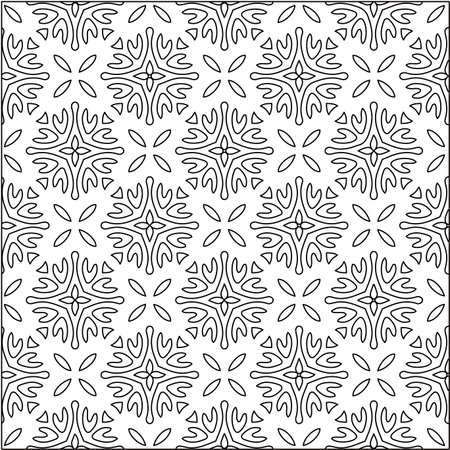 floral pattern background.Geometric ornament for wallpapers and backgrounds. Black and white pattern.のイラスト素材