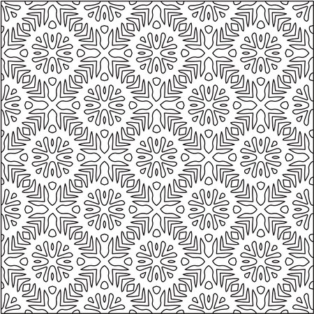 floral pattern background.Geometric ornament for wallpapers and backgrounds. Black and white pattern.のイラスト素材