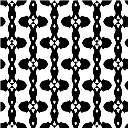 floral seamless pattern background.Geometric ornament for wallpapers and backgrounds. Black and white pattern.のイラスト素材