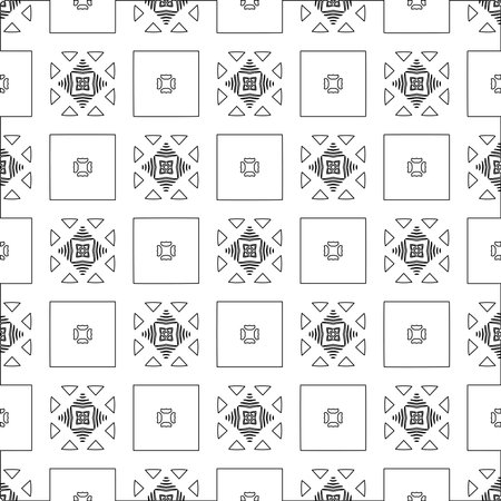vector pattern with triangular elements. Geometric ornament for wallpapers and backgrounds. Black and white pattern.のイラスト素材