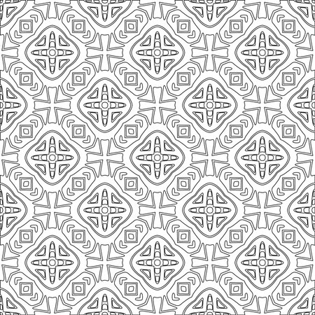 patterns from stripes. floral background.Geometric ornament for wallpapers and backgrounds. Black and white pattern.のイラスト素材