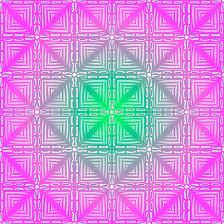 Geometric vector pattern with purple and green gradient. simple ornament for wallpapers and backgrounds.のイラスト素材