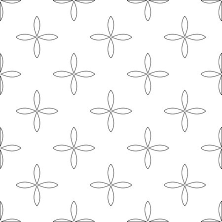 floral pattern background.Geometric ornament for wallpapers and backgrounds. Black and white pattern.のイラスト素材