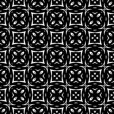 floral seamless pattern background.Geometric ornament for wallpapers and backgrounds. Black and...