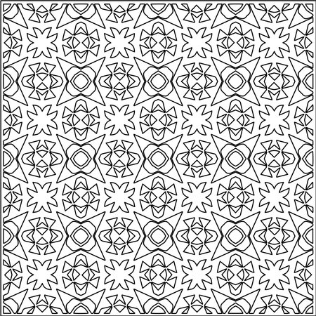 Vector geometric pattern. Repeating elements stylish background abstract ornament for wallpapers and backgrounds. Black and white colorsのイラスト素材