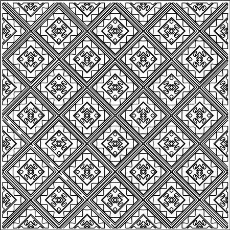 Vector geometric pattern. Repeating elements stylish background abstract ornament for wallpapers and backgrounds. Black and white colorsのイラスト素材