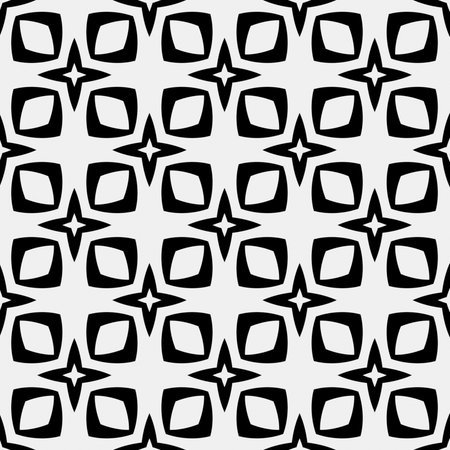 floral seamless pattern background.Geometric ornament for wallpapers and backgrounds. Black and white pattern.のイラスト素材