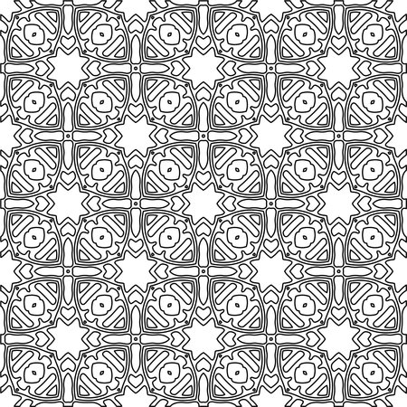 Vector geometric pattern. Repeating elements stylish background abstract ornament for wallpapers and backgrounds. Black and white colorsのイラスト素材