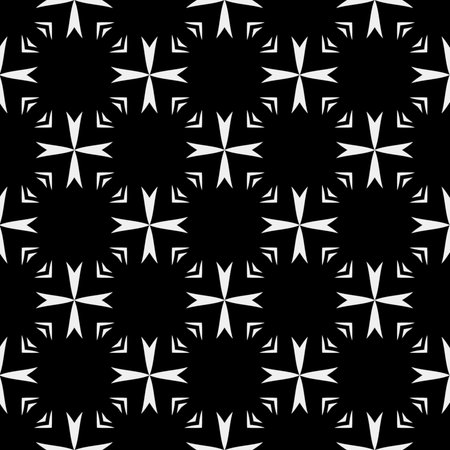 floral seamless pattern background.Geometric ornament for wallpapers and backgrounds. Black and white patternのイラスト素材