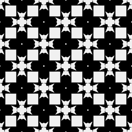 floral seamless pattern background.Geometric ornament for wallpapers and backgrounds. Black and white patternのイラスト素材