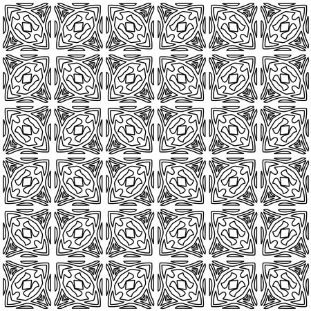 Vector geometric pattern. Repeating elements stylish background abstract ornament for wallpapers and backgrounds. Black and white colorsのイラスト素材