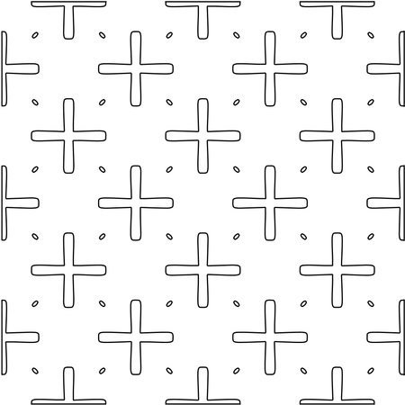 Vector geometric pattern. Repeating elements stylish background abstract ornament for wallpapers and backgrounds. Black and white colorsのイラスト素材