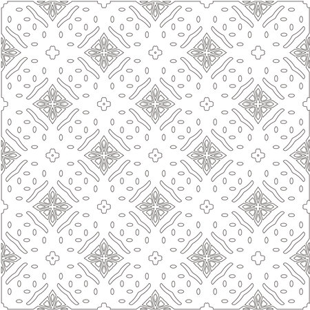 Vector geometric pattern. Repeating elements stylish background abstract ornament for wallpapers and backgrounds. Black and white colorsのイラスト素材