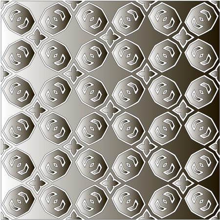 Silver metallic gradient with repeat Pattern. Abstract metallic backgroundのイラスト素材