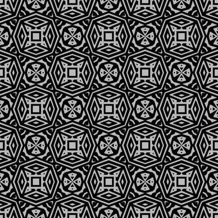 floral seamless pattern background.Geometric ornament for wallpapers and backgrounds. Black and...
