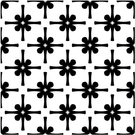 floral seamless pattern background.Geometric ornament for wallpapers and backgrounds. Black and white patternのイラスト素材