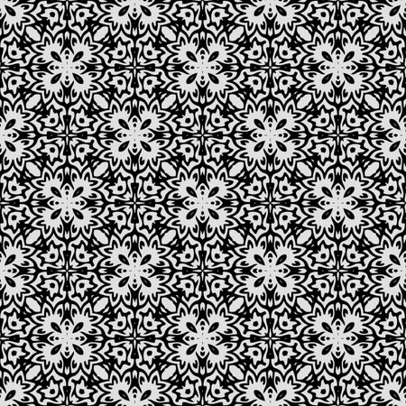 floral seamless pattern background.Geometric ornament for wallpapers and backgrounds. Black and...