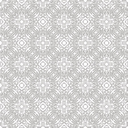 Vector pattern with symmetrical elements. Modern stylish abstract texture. Repeating geometric tiles from striped elements.Black and white pattern.のイラスト素材