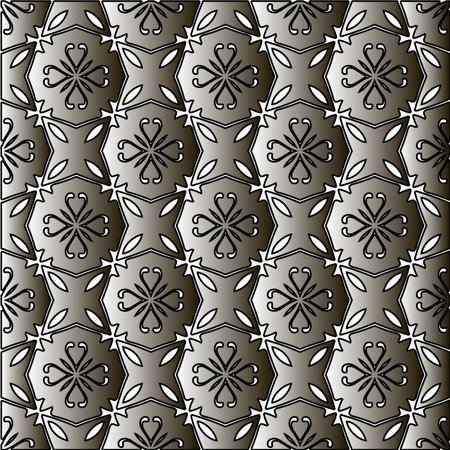 Silver metallic gradient with repeat Pattern . Abstract metallic background.のイラスト素材