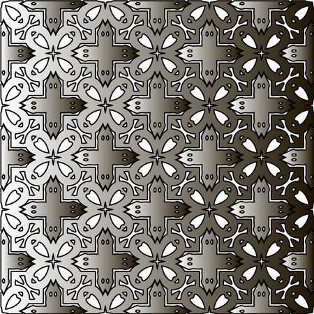 Silver metallic gradient with repeat Pattern . Abstract metallic background.のイラスト素材