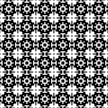 floral seamless pattern background.Geometric ornament for wallpapers and backgrounds. Black and whiteのイラスト素材