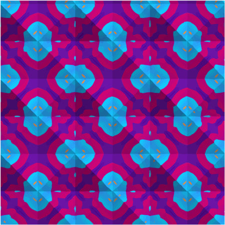 abstract drawing on uneven fabric or paper. seamless background with repeating symmetrical patterns.のイラスト素材
