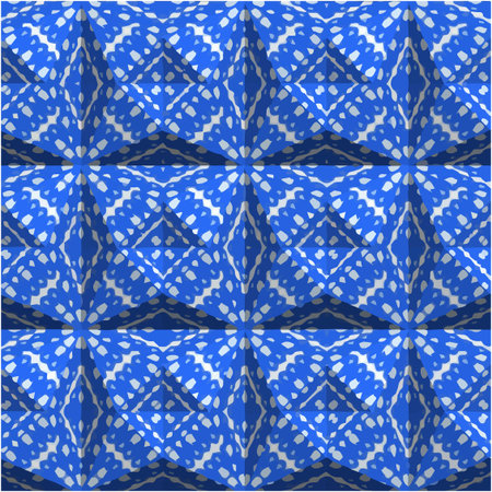 abstract drawing on uneven fabric or paper. seamless background with repeating symmetrical patterns.のイラスト素材