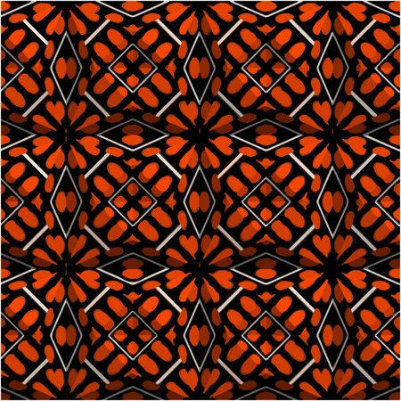 abstract drawing on uneven fabric or paper. seamless background with repeating symmetrical patterns.のイラスト素材