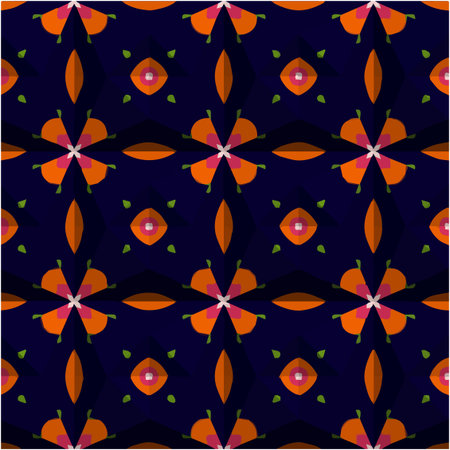 abstract drawing on uneven fabric or paper. seamless background with repeating symmetrical patterns.のイラスト素材