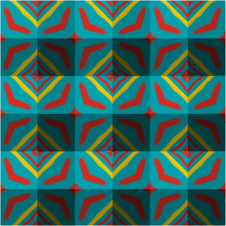 abstract drawing on uneven fabric or paper. seamless background with repeating symmetrical patterns.のイラスト素材