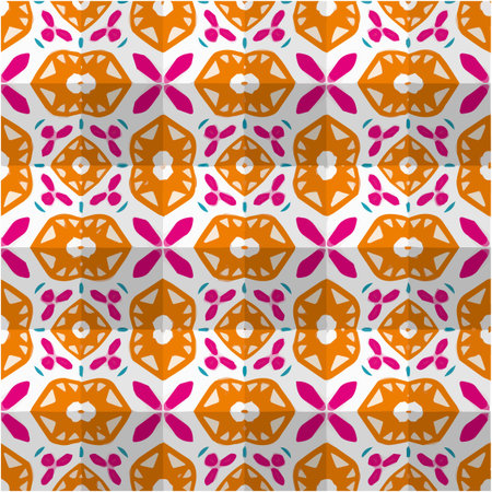 abstract drawing on uneven fabric or paper. seamless background with repeating symmetrical patterns.のイラスト素材