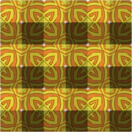 abstract drawing on uneven fabric or paper. seamless background with repeating symmetrical patterns.のイラスト素材