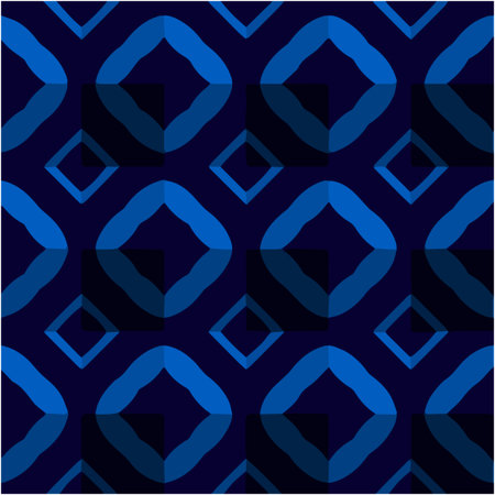 abstract drawing on uneven fabric or paper. seamless background with repeating symmetrical patterns.のイラスト素材