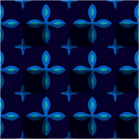 abstract drawing on uneven fabric or paper. seamless background with repeating symmetrical patterns.のイラスト素材