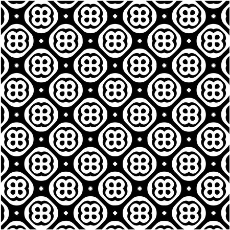 floral seamless pattern background.Geometric ornament for wallpapers and backgrounds. Black and...